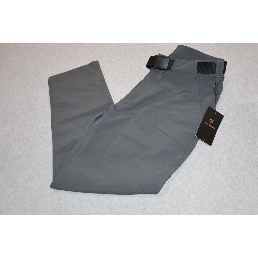 Free Soldier Tactical Pants Men 34x30 Gray Hiking Outdoor Cargo With Belt NEW